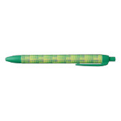Stylo Noir Motif Abstrait Damier Vert Bleu (Bas)