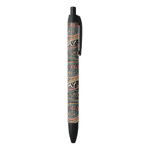 Stylo Noir Motif abstrait dans le style ethnique