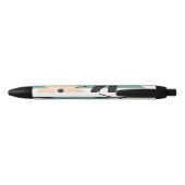 Stylo Noir Motif abstrait de fleurs (Dos)