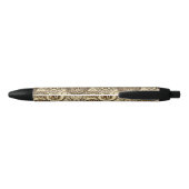 Stylo Noir Motif africain 3 de peau de guépard (Dos)