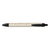 Stylo Noir Motif africain de la tribu Gold White (Dos)