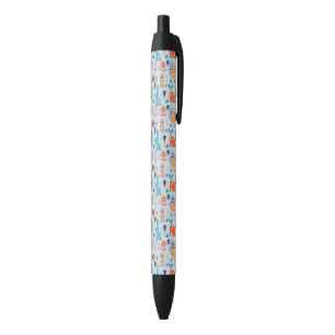 Stylo Noir Motif animal de région boisée d'art populaire
