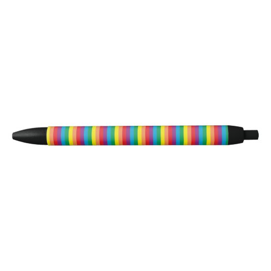 Stylo Noir Motif arc-en-ciel simple (Devant)