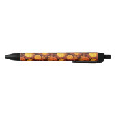 Stylo Noir Motif avec citrouille et érable d'automne (Bas)