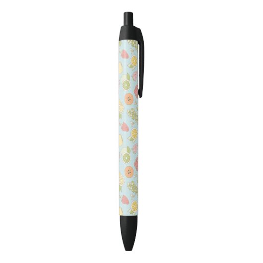 Stylo Noir Motif avec des fruits et des baies (Bas (Vertical))