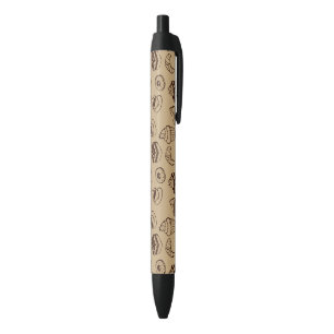 Stylo Noir Motif avec des gâteaux, des desserts et la