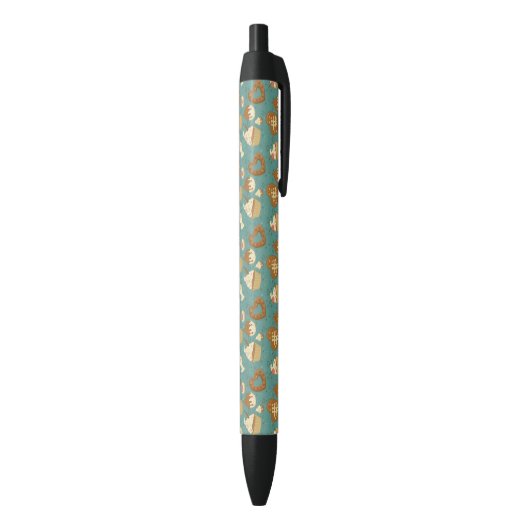 Stylo Noir Motif avec des petits gâteaux et des sucreries (Bas (Vertical))