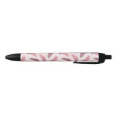Stylo Noir motif avec des plumes de paon (Bas)