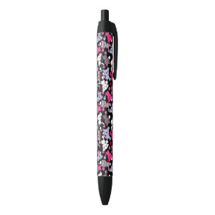 Stylo Noir motif avec les chats mignons 3 de griffonnage de