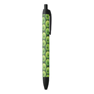Stylo Noir Motif avec les pommes vertes