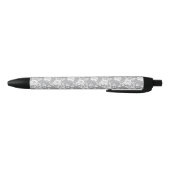 Stylo Noir Motif blanc de dentelle sur l'arrière - plan gris (Bas)