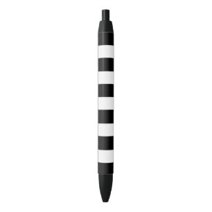 Stylo Noir Motif blanc noir moderne de rayures