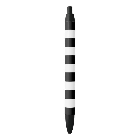 Stylo Noir Motif blanc noir moderne de rayures (devant Vertical)