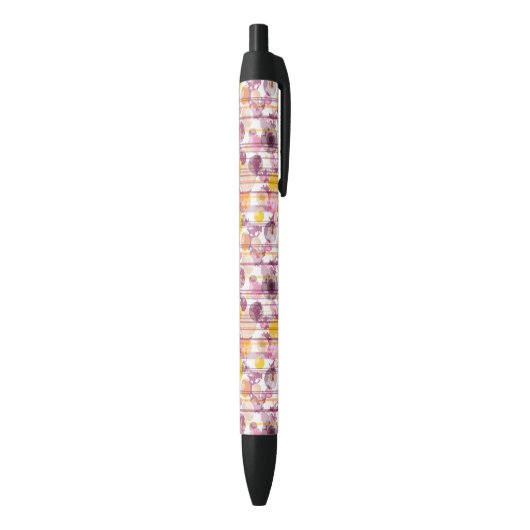 Stylo Noir Motif blanc rayé tacheté (Bas (Vertical))