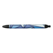 Stylo Noir Motif bleu abstrait de Crsytal de glace (Devant)
