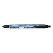 Stylo Noir Motif bleu abstrait de Crsytal de glace (Dos)