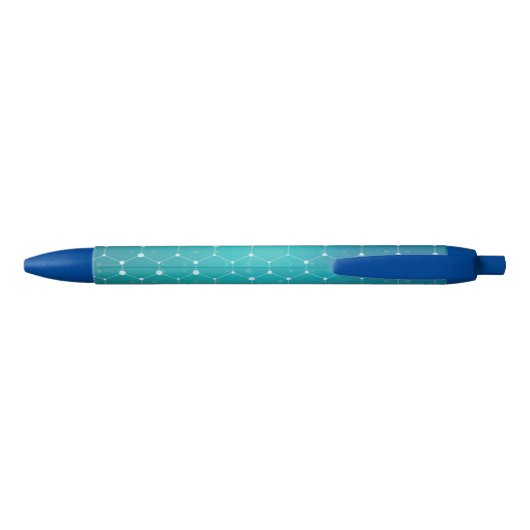 Stylo Noir Motif bleu d'ADN de Teal (Dos)