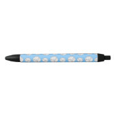 Stylo Noir Motif bleu en pastel de volleyball (Devant)