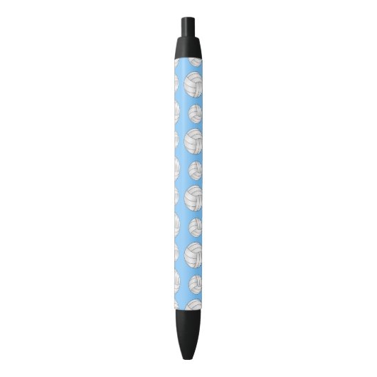 Stylo Noir Motif bleu en pastel de volleyball (devant Vertical)