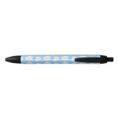 Stylo Noir Motif bleu en pastel de volleyball (Dos)