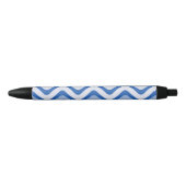 Stylo Noir Motif bleu ondulé (Devant)