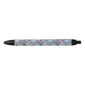 Stylo Noir Motif bleu tropical de paresse (Devant)