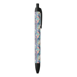 Stylo Noir Motif bleu tropical de paresse