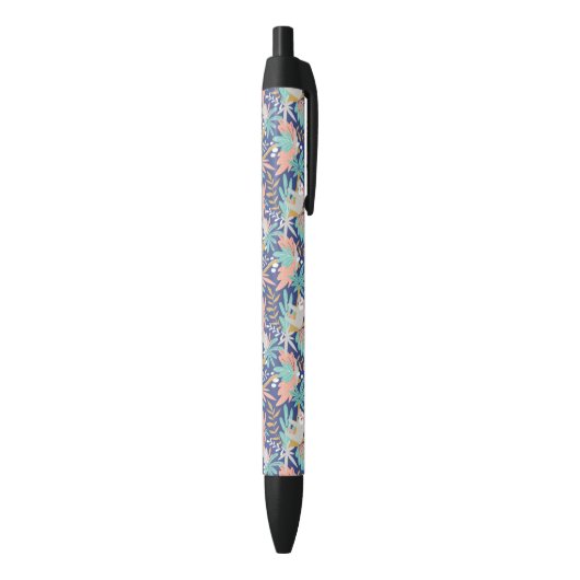 Stylo Noir Motif bleu tropical de paresse (Bas (Vertical))