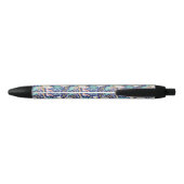 Stylo Noir Motif bleu tropical de paresse (Dos)