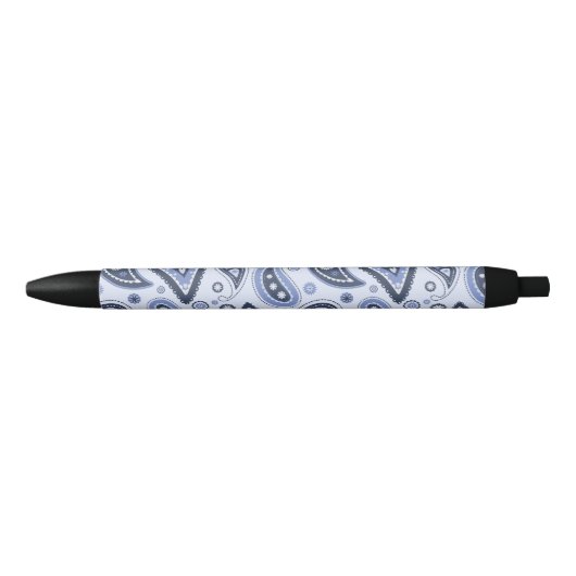 Stylo Noir Motif Blue Paisley (Devant)