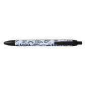Stylo Noir Motif Blue Paisley (Dos)