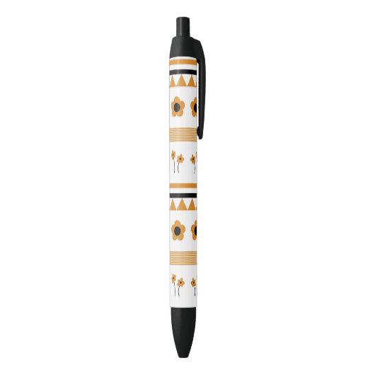 Stylo Noir Motif Boho triangle de bordure (Bas (Vertical))
