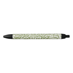 Stylo Noir Motif botanique floral vert William Morris