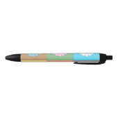 Stylo Noir Motif carré floral (Bas)