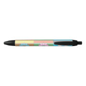 Stylo Noir Motif carré floral (Dos)