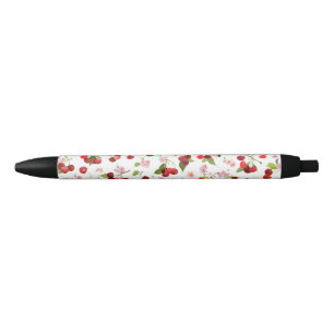 Stylo Noir Motif Cerise 1