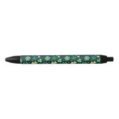 Stylo Noir Motif chanceux vert-foncé de shamrock de St (Devant)