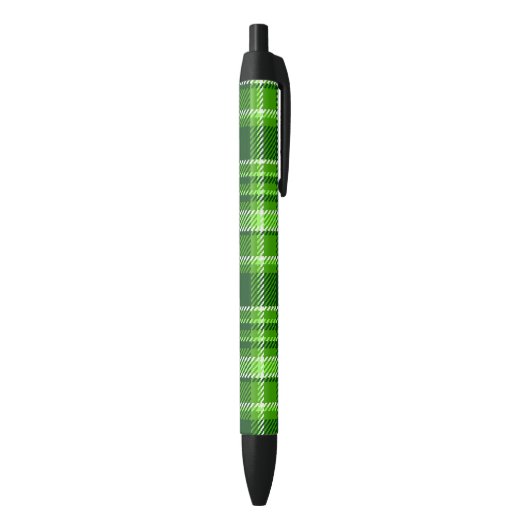 Stylo Noir Motif Checkered de couleur verte (Bas (Vertical))