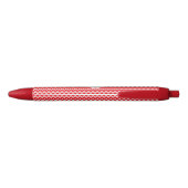 Stylo Noir Motif Chevron rouge et blanc monogramme (Dos)