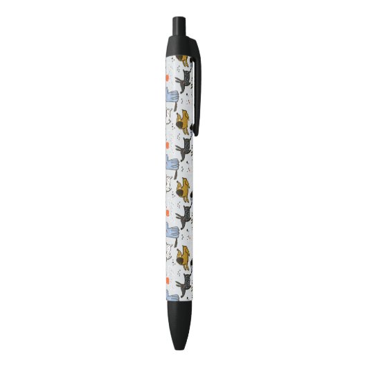Stylo Noir Motif chien mignon Doodle (Bas (Vertical))