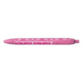Stylo Noir Motif chinois Art nouveau - Fuchsia rose (Dos)