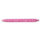 Stylo Noir Motif chinois Art nouveau - Fuchsia rose (Devant)