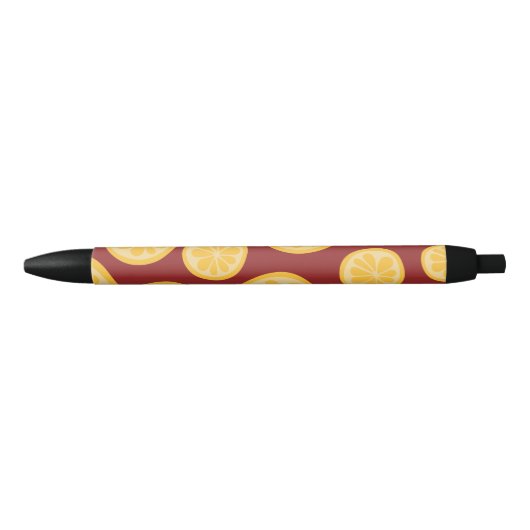 Stylo Noir Motif citron (Devant)