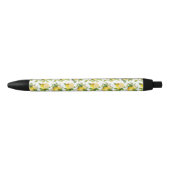 Stylo Noir Motif citron, Fleurs de citron, Feuilles, Citrus (Devant)
