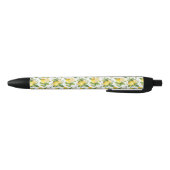 Stylo Noir Motif citron, Fleurs de citron, Feuilles, Citrus (Bas)