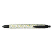 Stylo Noir Motif citron, Fleurs de citron, Feuilles, Citrus (Dos)