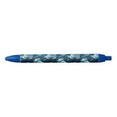 Stylo Noir Motif classique de rose de bleu (Devant)