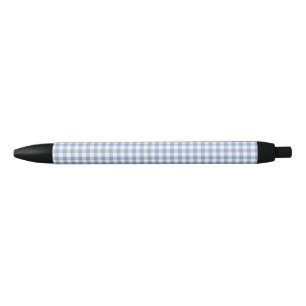 Stylo Noir Motif classique En vichy bleu coché