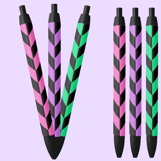 Stylo Noir Motif coloré