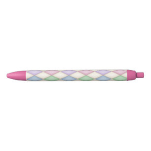 Stylo Noir Motif couleur Harlequin Diamond Check